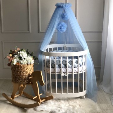 Baldachin Patut Bebe Copii albastru
